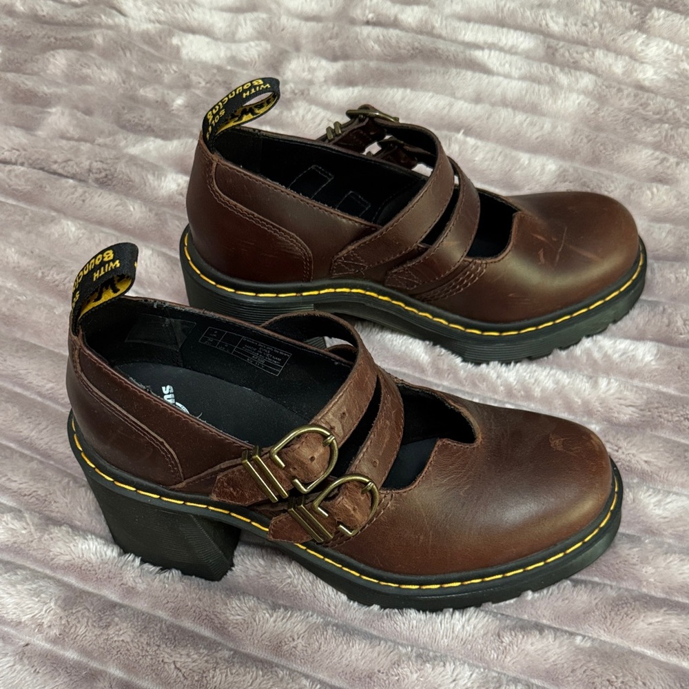 Dr. Martens Brown Leather Heeled Shoes